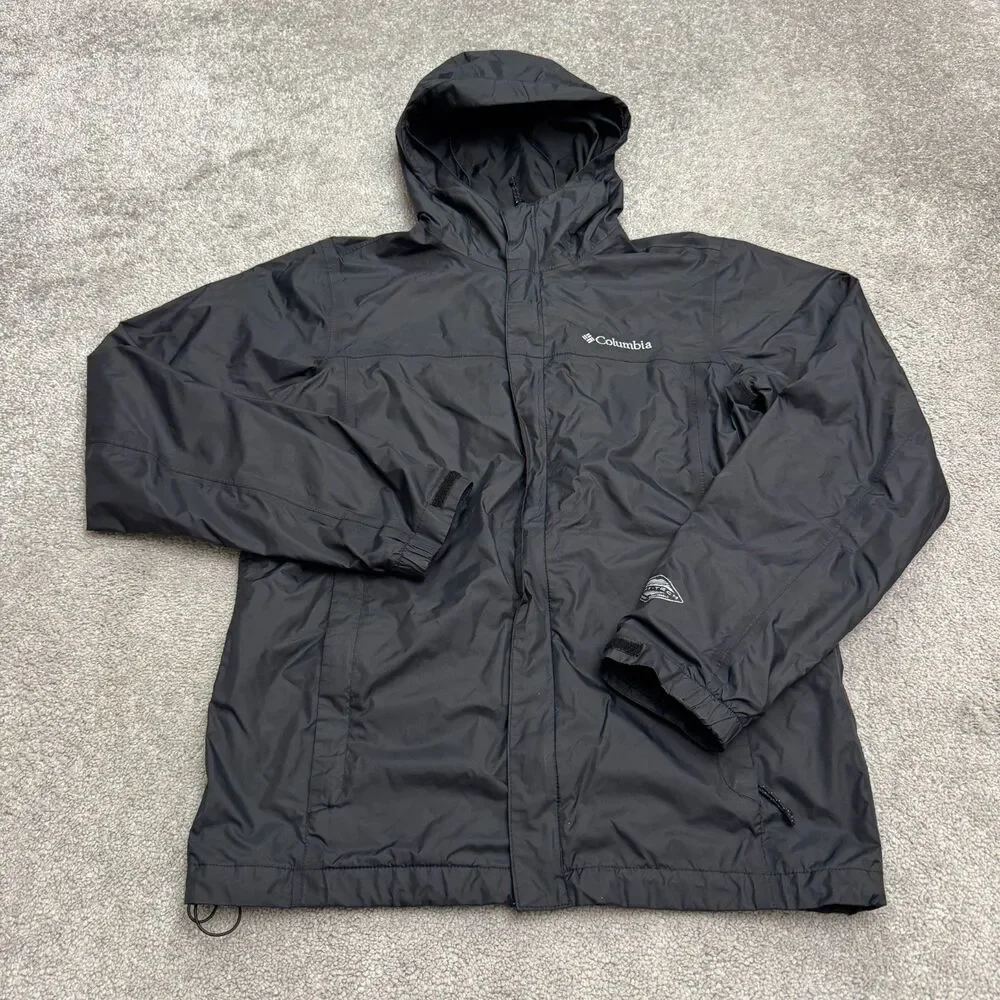 Columbia Waterlight II Omni-Tech Waterproof Windbreaker Jacket Mens Small Black